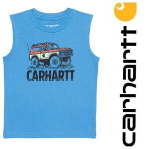 Carhartt | "Azure Blue" Boys' Sleeveless Off Road T-Shirt | Size Small (8-10)